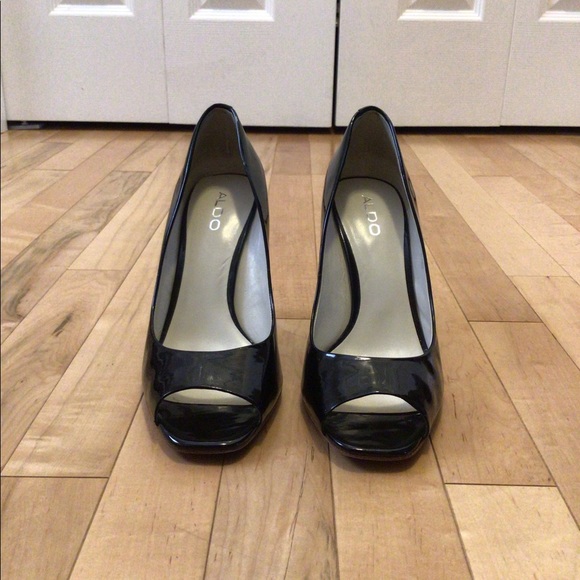 Aldo Black Shoes with Transparent Heels - Picture 2 of 3